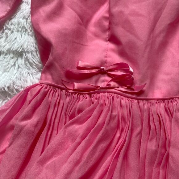 Vintage 60’s Square Dance Dress Swing Handmade Ruffle Pink Prairie Barbiecore - Picture 5 of 16